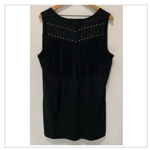 Idyllwind Queen Of Country Fringe Studded Mini Dress Black Size XXL - Picture 7 of 11